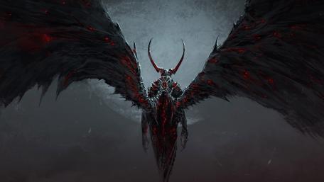 Dark Winged Demon in Twilight wallpaper