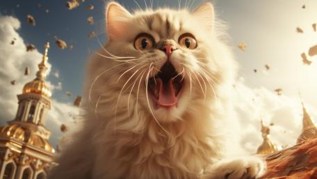 Surprised Persian Cat in 4K Glory wallpaper
