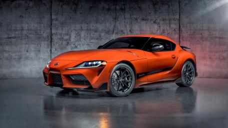 Orange Toyota Supra Power Display wallpaper