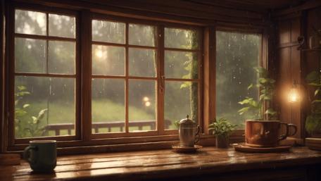 Cozy Rainy Day View wallpaper