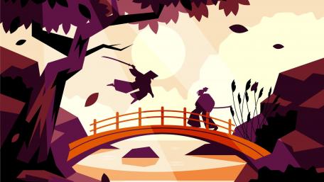Fight on a bridge wallpaper
