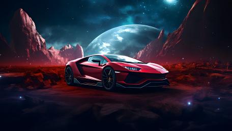 Lamborghini Aventador on Mars wallpaper