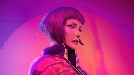 Neon Dreams of the Cyberpunk Heroine wallpaper