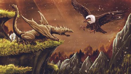 Dragon vs Vulture wallpaper