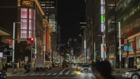 Tokyo's Vibrant Night Streetscape wallpaper