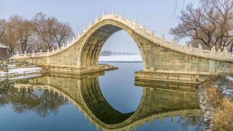 Yudai Bridge (Jade Belt Bridge) in winter /Summer Palace, China/ wallpaper