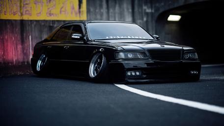 Sleek Black JDM Car Wallpaper wallpaper