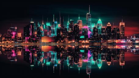 Neon Metropolis Dreamscape wallpaper
