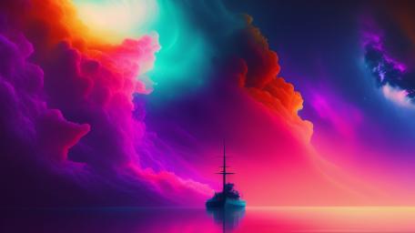 Voyage Through Neon Skies wallpaper