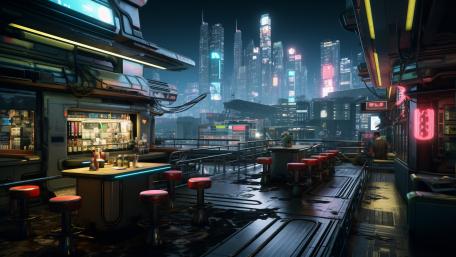 Cyberpunk pub wallpaper