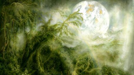 Enchanted Wilderness Under Celestial Glow wallpaper