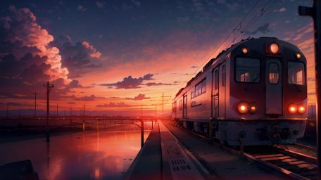Journey to Dusk on Rails wallpaper