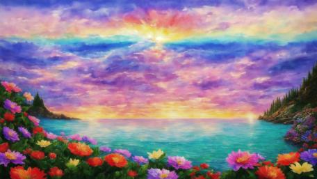Sunrise over sea wallpaper