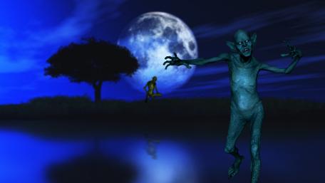 Eerie Night Under the Full Moon wallpaper