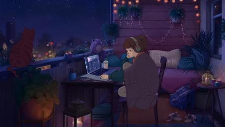 Anime Night Study Vibes wallpaper