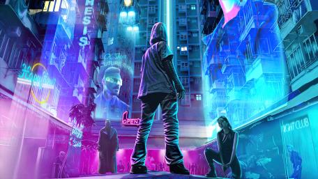 Neon Streets of Cyber City wallpaper