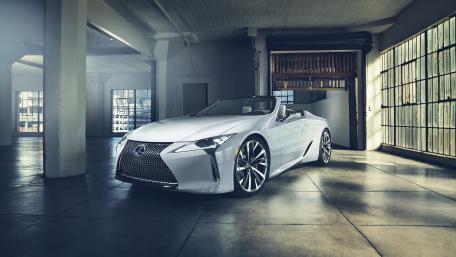 Sleek Lexus LC in Stunning Interior Setting wallpaper