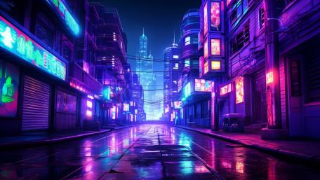 Neon Metropolis at Midnight Glow wallpaper