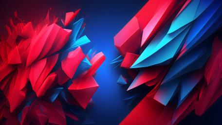 Crimson and Azure Explosion wallpaper
