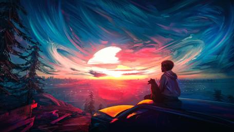 Dreamy Sunset Solitude wallpaper