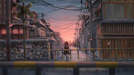 Lonely Girl in Quiet Neighborhood wallpaper