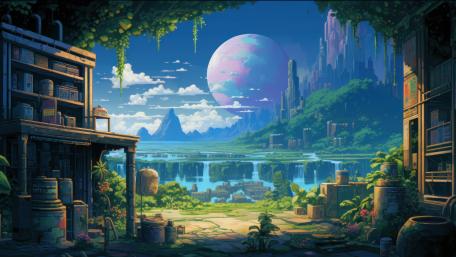 Ethereal Vista of an Exotic Planet wallpaper