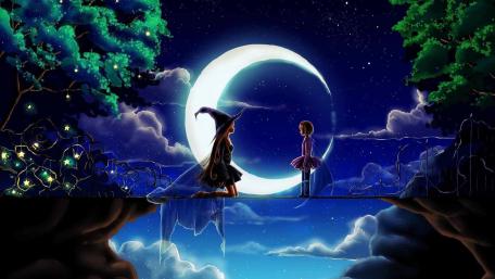 Little anime witch wallpaper