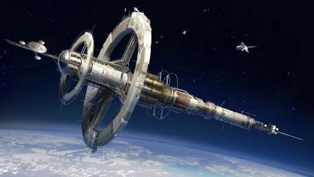Interstellar Habitation Concept in Deep Space wallpaper
