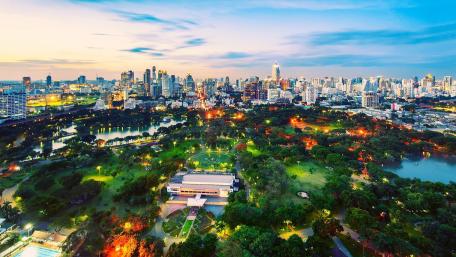 Urban Serenity and Vibrant City Lights wallpaper