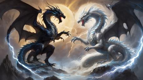 yin yang dragons wallpaper