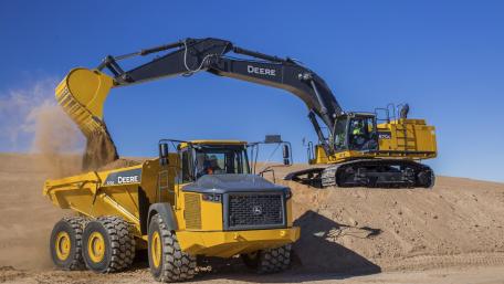 Heavy Machinery in Action on a Construction Site wallpaper