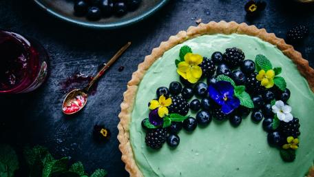 Delicious Blueberry Tart for Dessert Lovers wallpaper