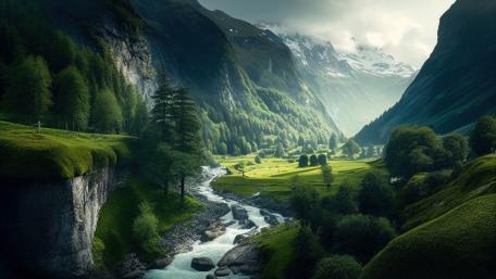 Mystic Valley Stream Journey wallpaper