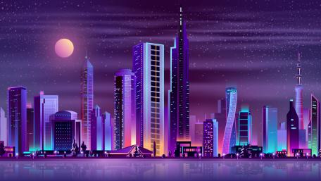 Neon Metropolis at Dusk wallpaper