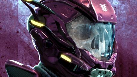 Futuristic Warrior Skull in Battle Armor wallpaper