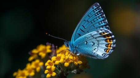 Blue Butterfly Elegance in 5K Detail wallpaper