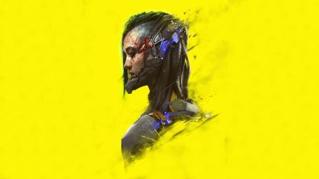 Cyberpunk Cyborg in Yellow World wallpaper