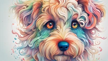 Rainbow Yorkie Magic wallpaper