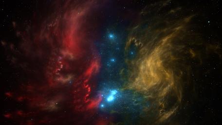 Cosmic Dance of Colorful Nebulae wallpaper