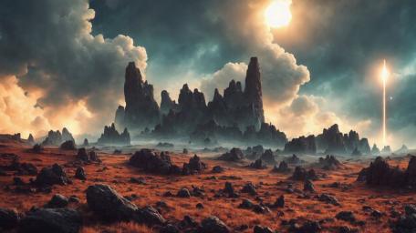 Mystical Highlands Under Ominous Skies wallpaper