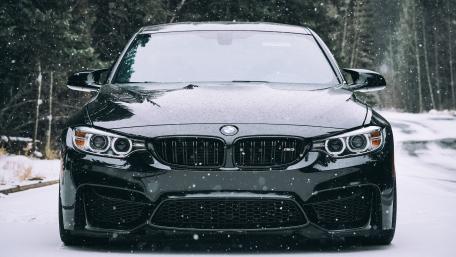 Winter Majesty with BMW in Snowfall wallpaper