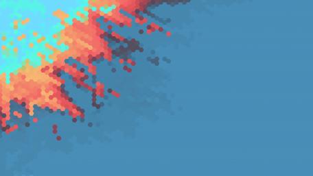 Vibrant Hexagonal Pixel Art Explosion wallpaper