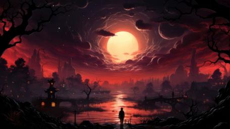 Whispers of the Crimson Eclipse wallpaper