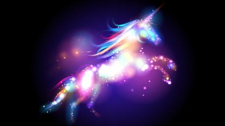 Mystical Glow of a Unicorn's Flight wallpaper
