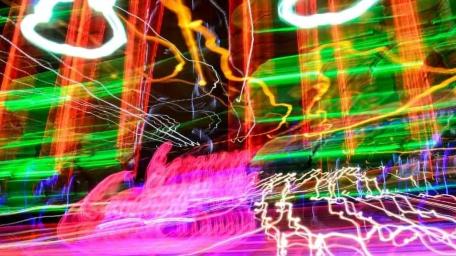 Vibrant Neon Light Burst Art wallpaper