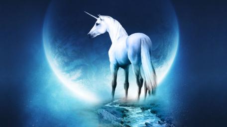 Mystical Unicorn of the Lunar Realm wallpaper