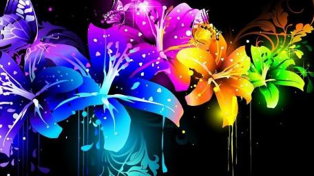 Vibrant Floral Fantasy for Your Space wallpaper