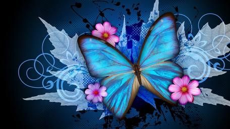 Mystical Blue Butterfly Art wallpaper