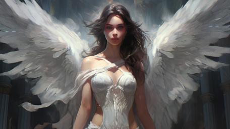 Seraphic Grace in Ethereal Light wallpaper