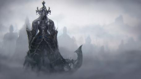 Silent Guardian of the Misty Realm wallpaper